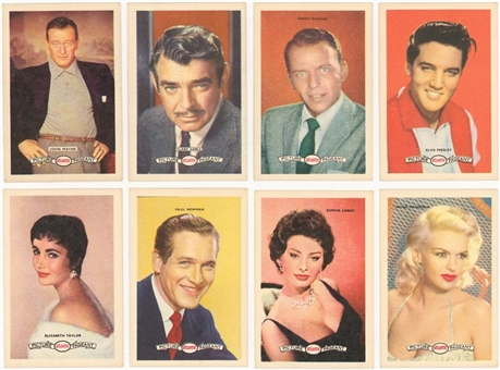 1958 Atlantic "Film Stars" Complete Set (32) Including Elvis Presley, Clark Gable, Elizabeth Taylor and John Wayne